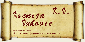 Ksenija Vuković vizit kartica